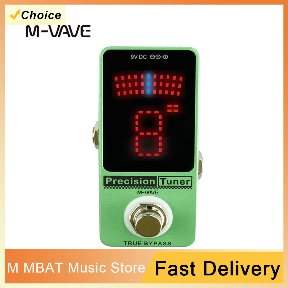 

M-VAVE Tuner Single Unit Tuner Precision Guitar Tuner Pedal With LED Display Guitar Tuner for Chromatic Guitar Bass Guitar Parts