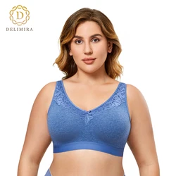 Women's Seamless Wireless Cotton Bra Lace Sleep Unlined Comfort Support Big Size