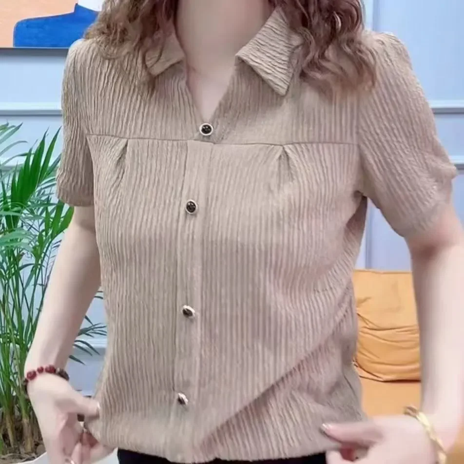 

Женская модная футболка с воротником, универсальная, тонкая, дышащая, повседневная, для женщин среднего возраста...