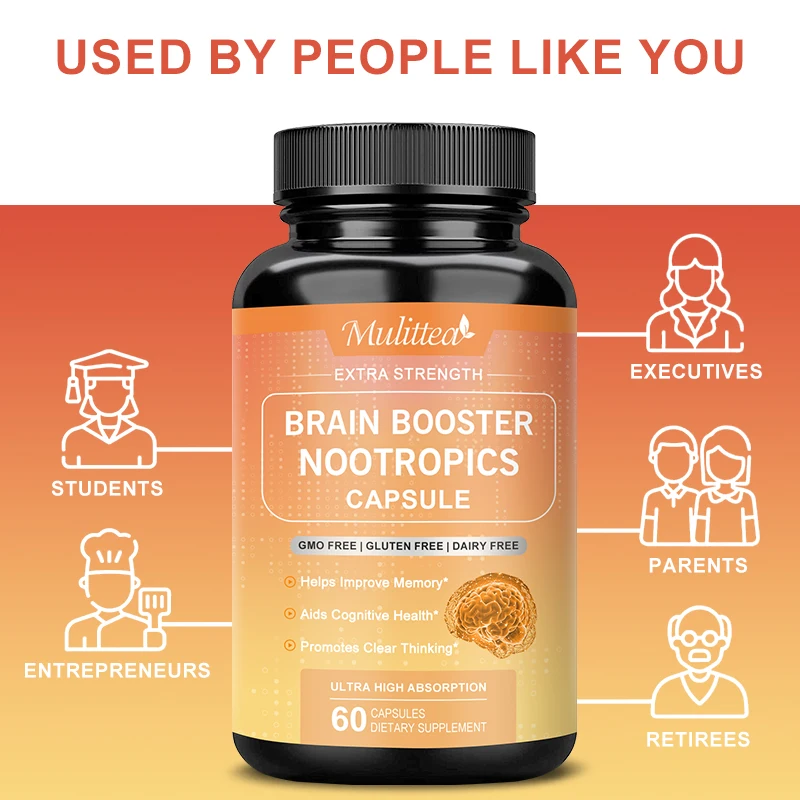 Mulittea Brain Booster Nootropic Enhance Focus Improve Memory for Enhance Focus Neuro amp IQ Improve & Reduces Forgetfulness