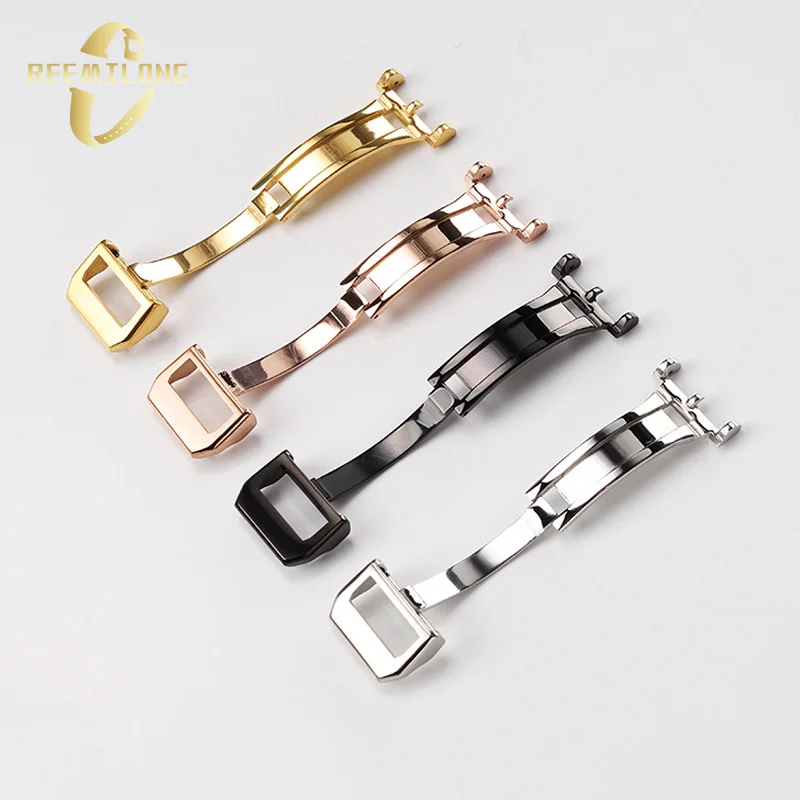 Stainless steel Watch buckle 18MM silver black gold rose gold men women Pin Folding buckle Watch accessories gift tool For IWC