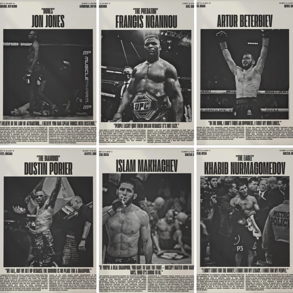 Retro Famous Boxing Legends Posters Fighting UFC Alex Pereira Picture Poster Canvas Print Painting Wall Decor Home Mural Cuadros