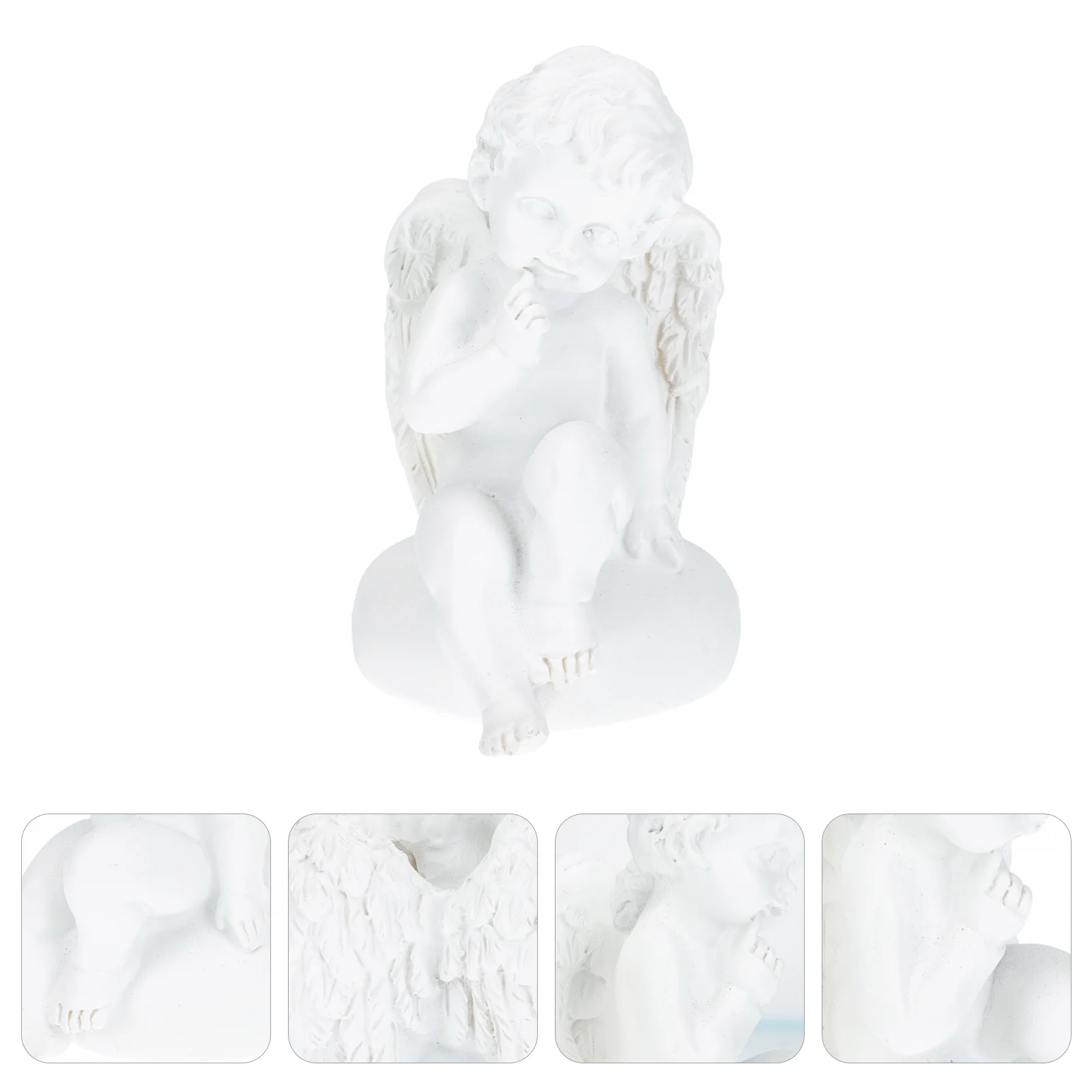 

1Pcs Resin Angel Statue Unique Cherub Sculpture for Home Office Decor Desktop Adornment Garden Peaceful Ornament Gift