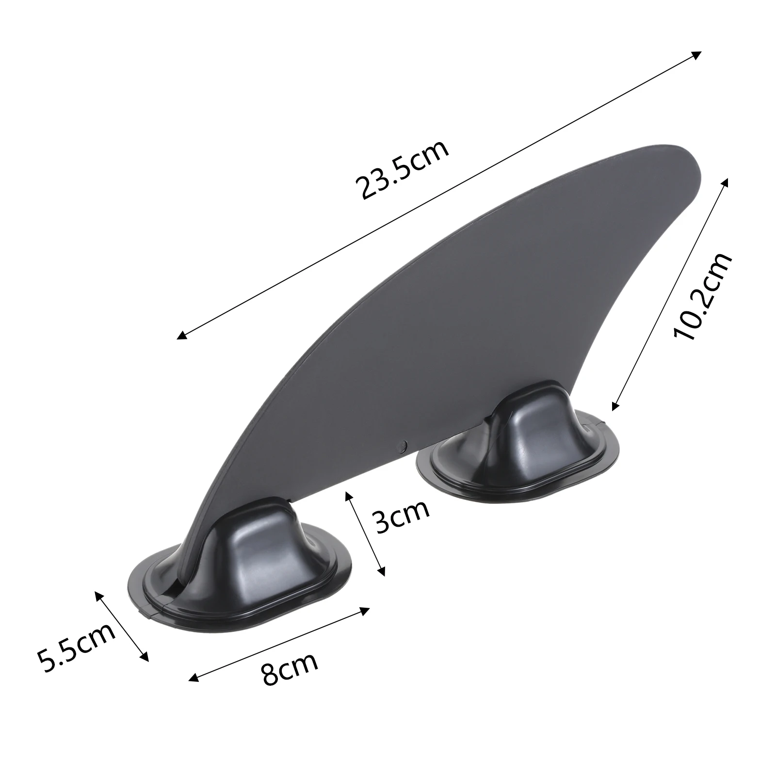 1 Pc Black Kayak Tracking Fin 23.5 X 10.2cm PVC Reduce Water Resistance Fit for Most Kayak Boats Portable Boat Accessories