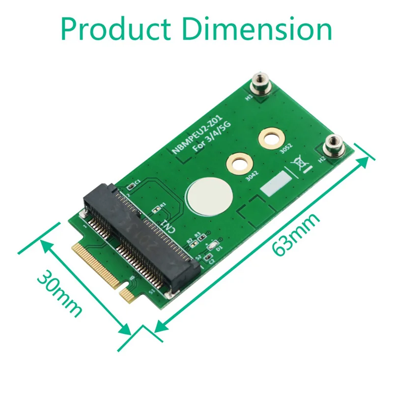 AT41 2X NGFF M.2 B واجهة رئيسية إلى بطاقة محول لاسلكية صغيرة PCI-E MPCIE لوحدة 5G 4G 3G LTE GSM بدون فتحة بطاقة SIM نانو