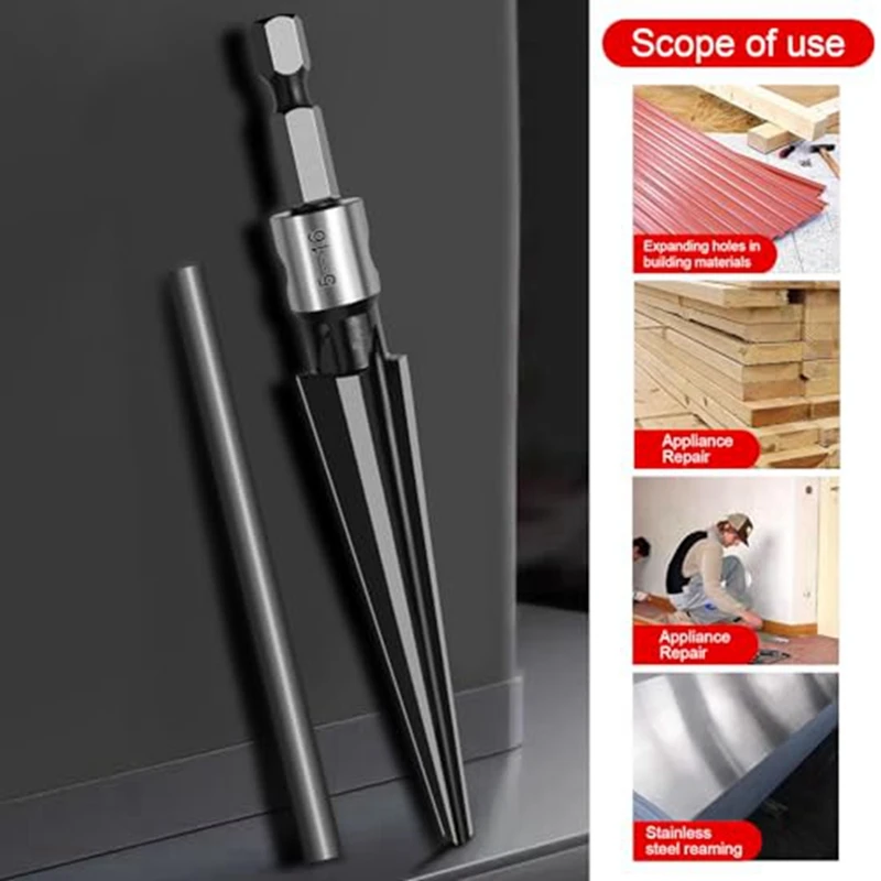 2 Piece Hand/Drill Bit 2 Purposetapered Reamer 6 Slot Hex Reamer 5-16Mm / 3-13Mm Tapered Accessories Parts