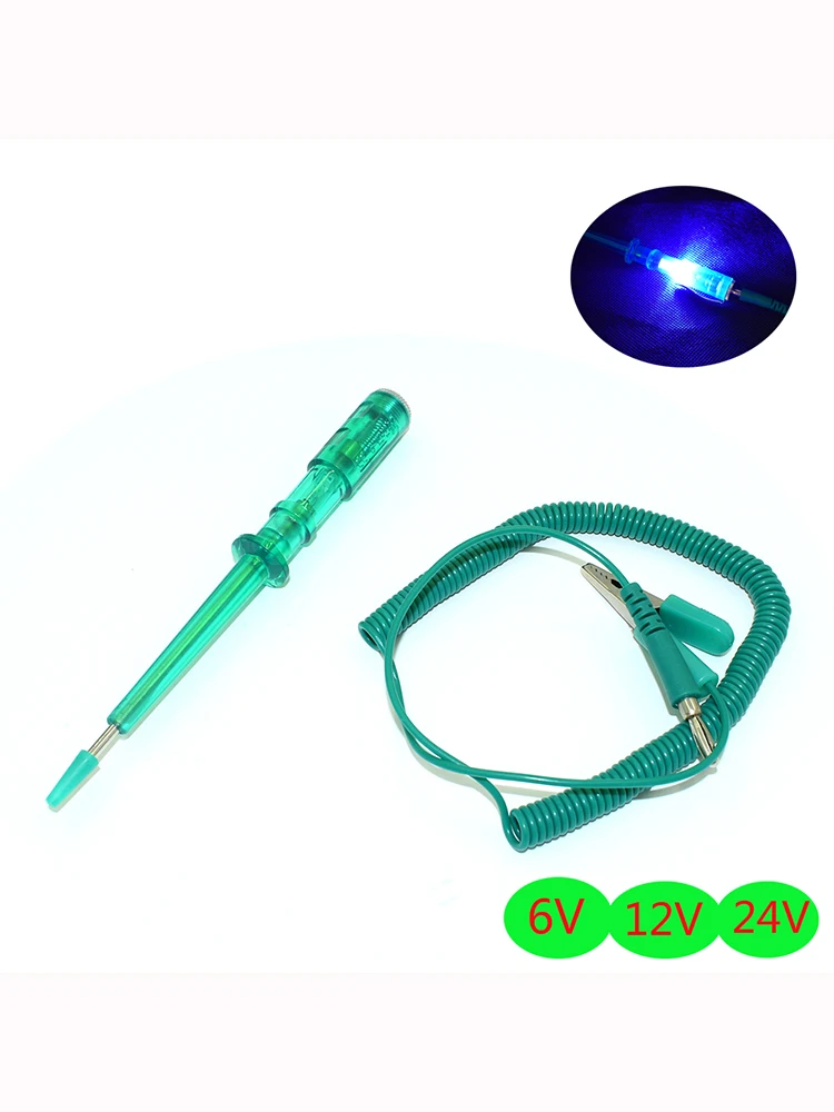 6V 12V 24V Motorcycle repair tool Circuit Tester Gauge Test Voltmeter Light Hot Voltage circuit test pen green Auto Car Parts