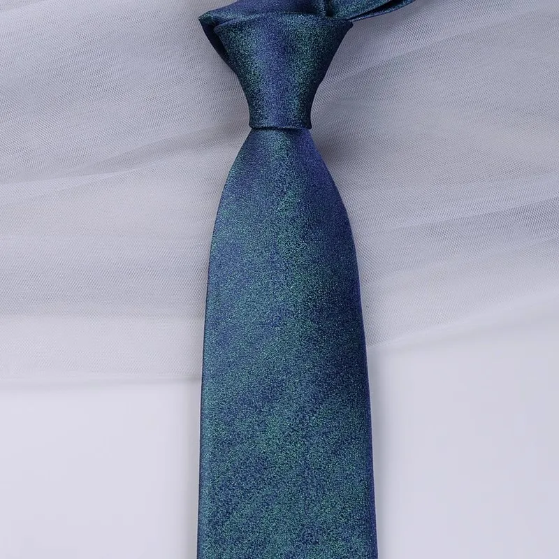 Silkworm 100% Silk Hand Tie 8cm Cravat Men's Elegant Retro Blue Green Gradient Silk Business Casual Professional Dress Necktie