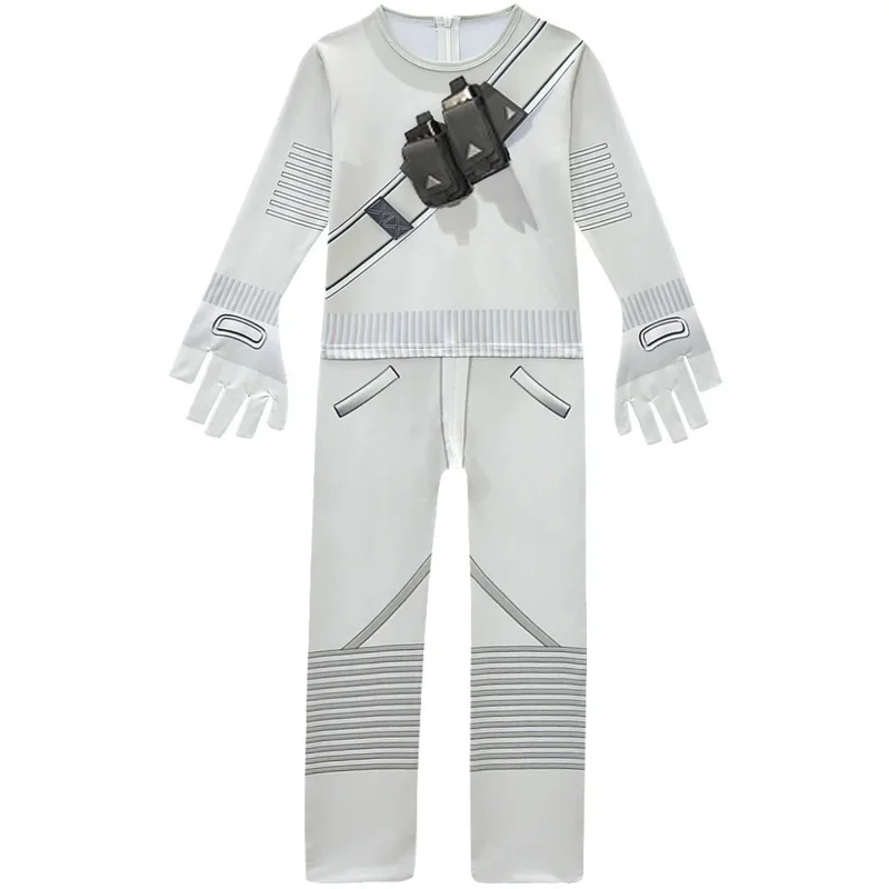 Kids Popular Halloween Costume DJ M-Marshmellos Cosplay with Mask Boys Girls Jumpsuit Carnival Party Electric Syllables Bodysuit