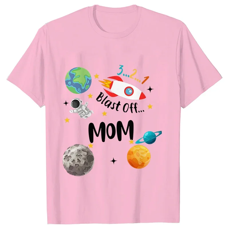 Space Birthday Shirt Planets Rocket Ship Astronaut Birthday Party Tshirts Space Birthday T-Shirt Family Space Tee Shirts Clothes