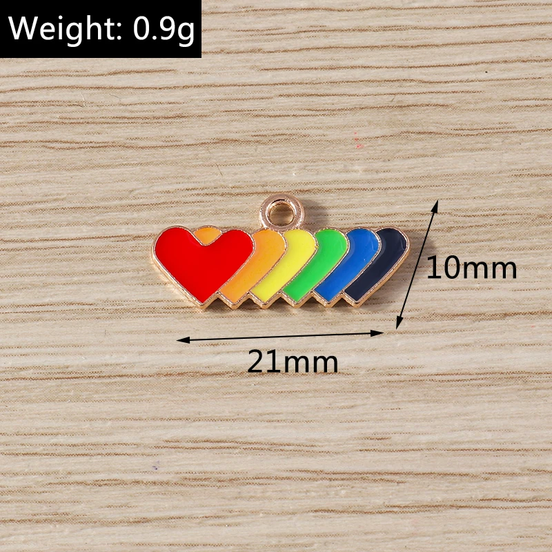 10 stücke Neue Bunte Emaille Liebe Herz Charms Anhänger für Schmuck Machen Frauen Mode Ohrringe Halsketten DIY Handwerk Liefert – Detail 12