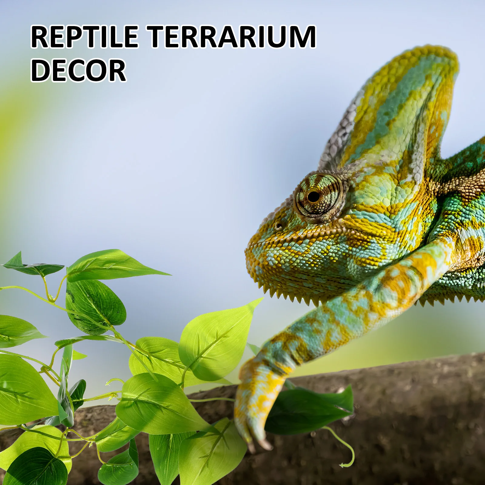 

2pcs Artificial Green Plants 9 Forked Leaves Terrarium Decor Reptile Tank Accessories Lifelike Vines For Gecko Snake