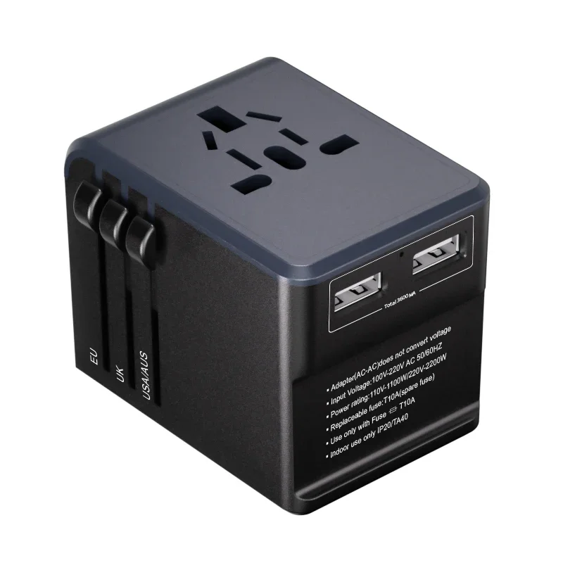 

Worldwide international all in one travel adapter with 2 USB