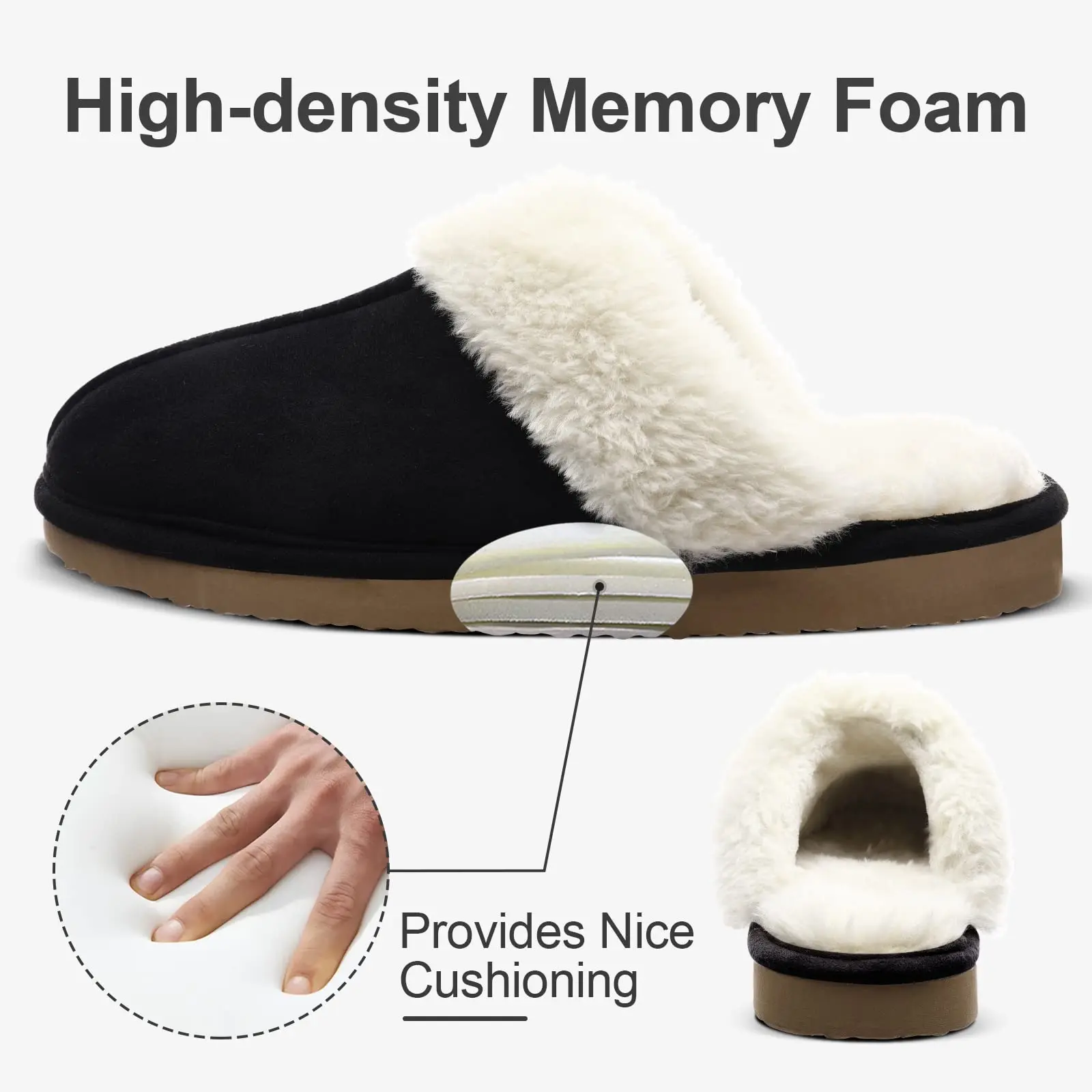 Goosecret New Fuzzy Slippers For Women Memory Foam Winter Furry House Slippers Indoor And Outdoor Cotton Slides Bedroom Flats