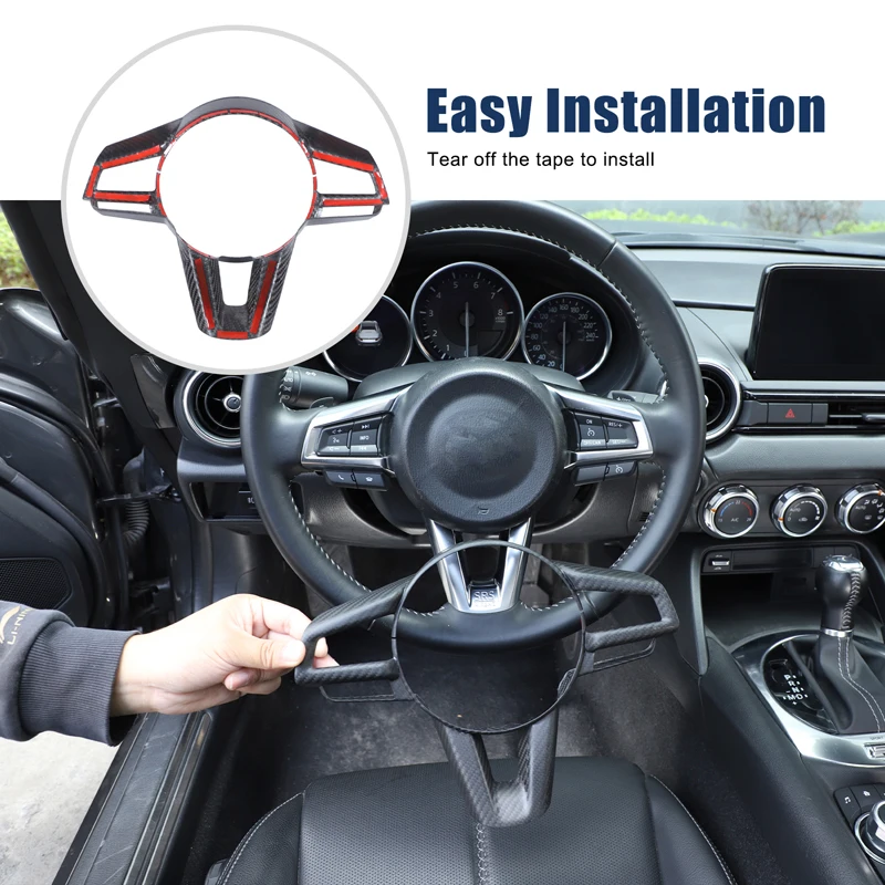 

Декоративная накладка на руль из настоящего карбона для Fiat 500 Abarth 595 695 2016-2024, аксессуары для интерьера автомобиля