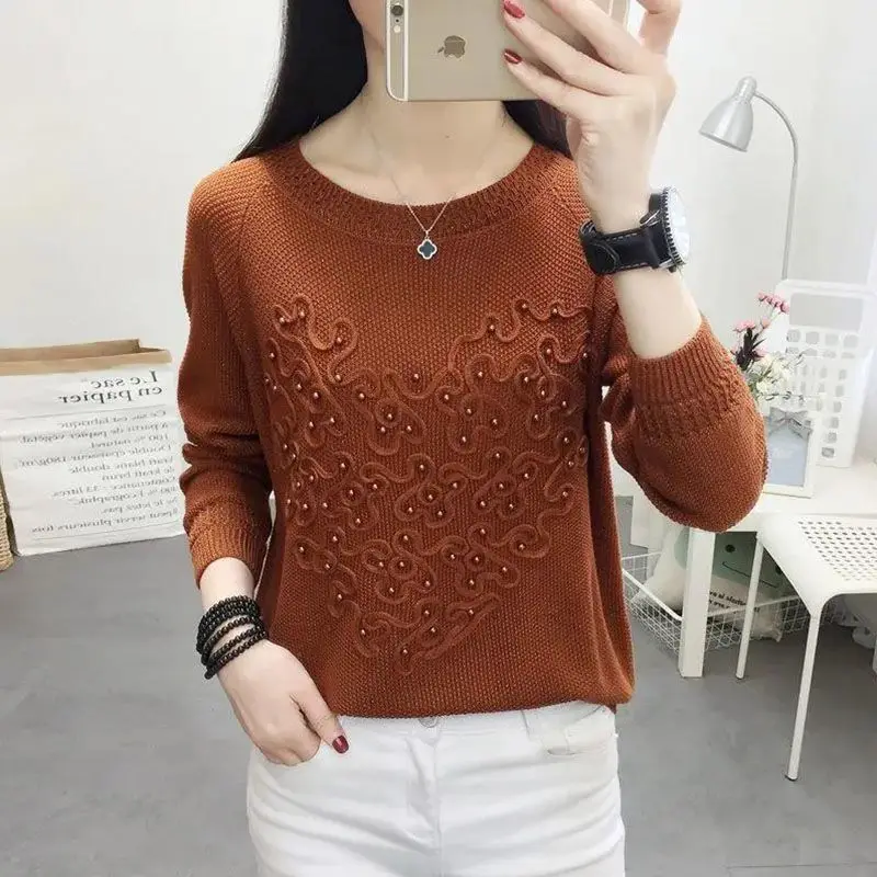 Autumn Winter New Fashion Round Neck Long Sleeve Solid Pullovers Women\'s Clothing Loose Sweaters All-match Korean Knitting Tops