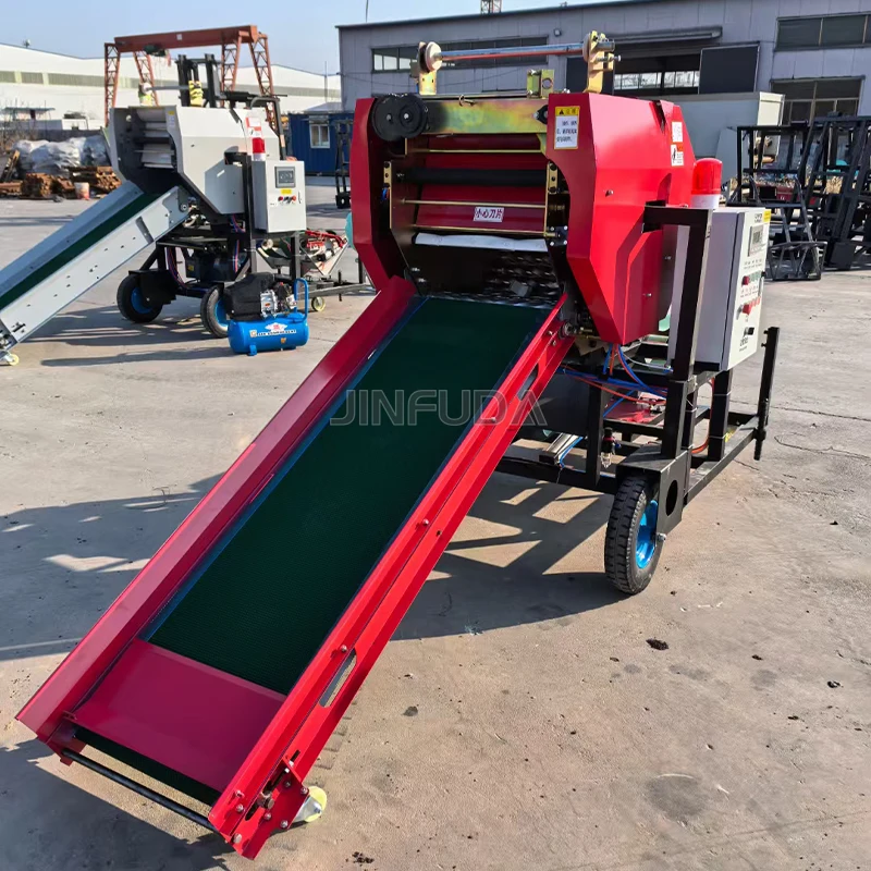 Corn Silage Bundle Baling Machine Mini Round Dry Maize Baler For Dairy Farm