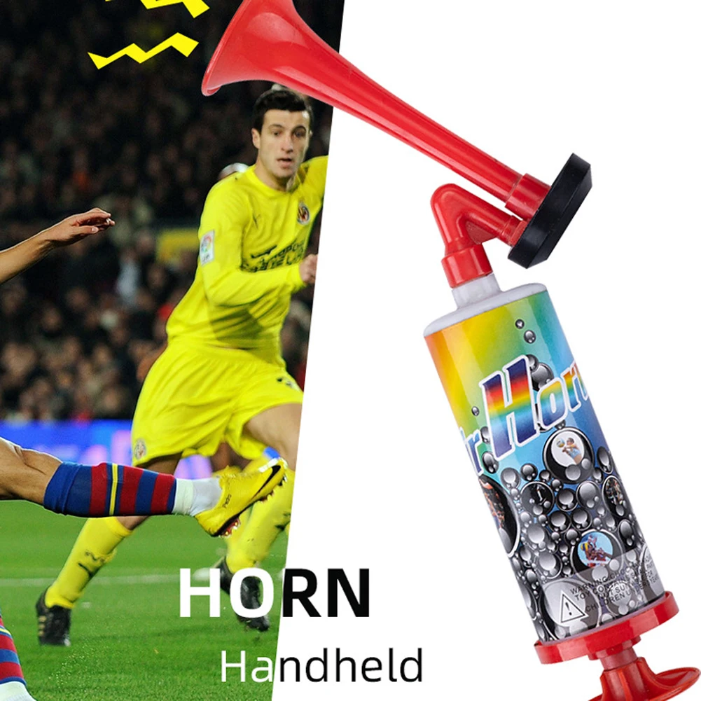 Football Championship Fanfare Reusable Handheld Air Horn Mini Handpush Pump Air Horn for Boating Sports Events Birthday Parties