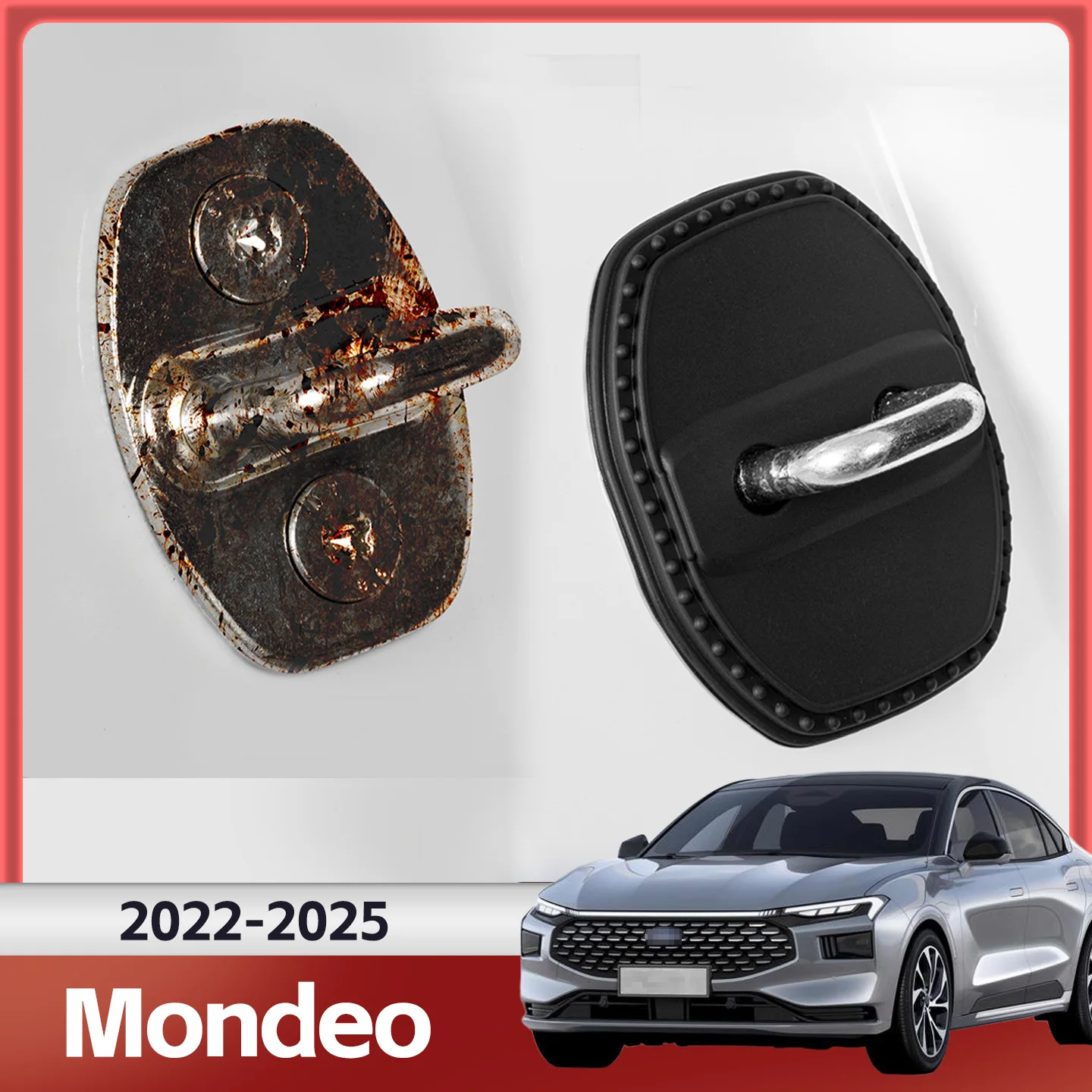 

2/4 шт. силиконовый чехол для дверного замка автомобиля, защитный декоративный чехол для Ford Mondeo 2022 2023 2024 2025