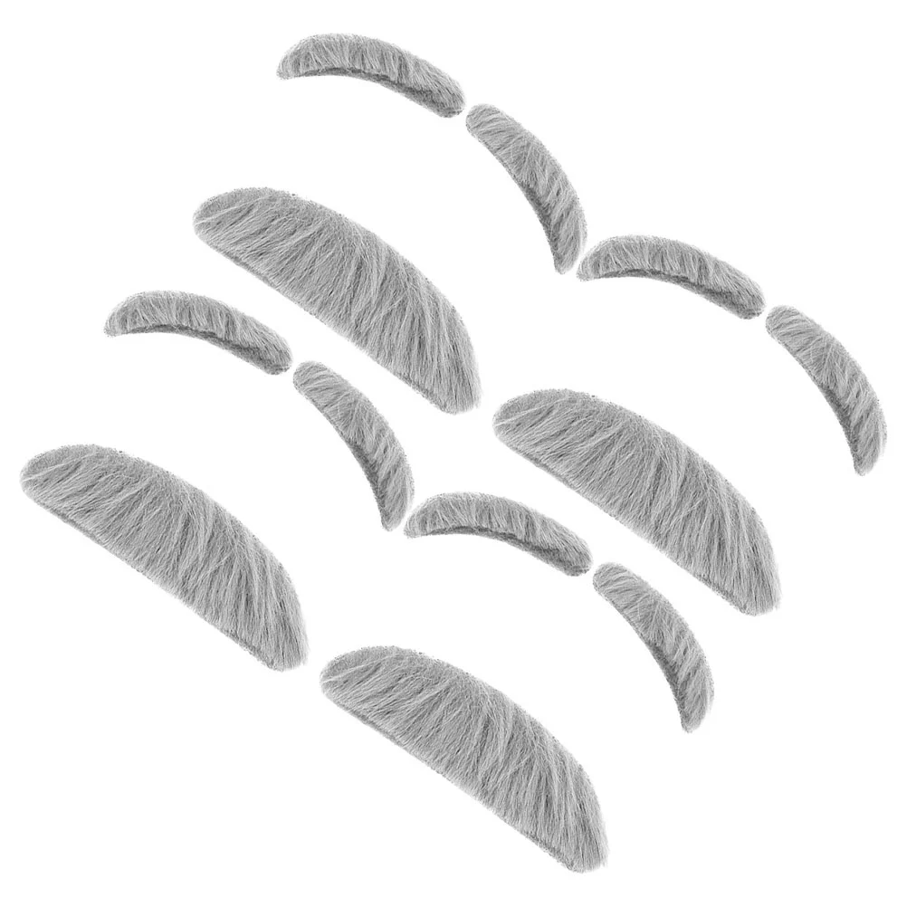 

4 Sets Artificial Fake Beard Mustache Funny Dense Simulated Rabbit Fur Costume Prop