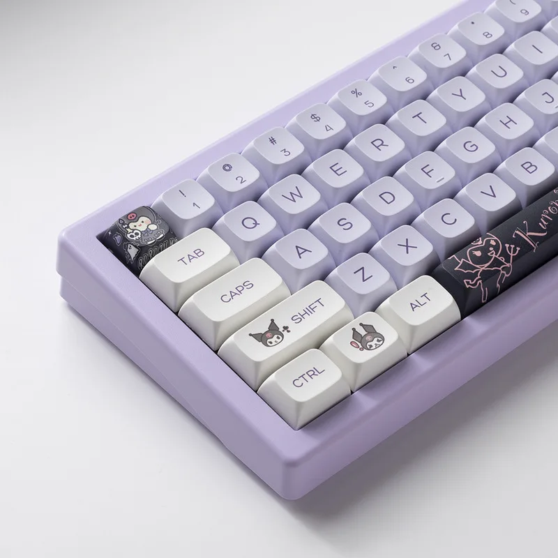 2024 Kuromi Theme Keycaps 142key Xda Cherry Profile Pbt Thermal Sublimation Mechanical Keyboard Anime Game Peripheral Keycaps