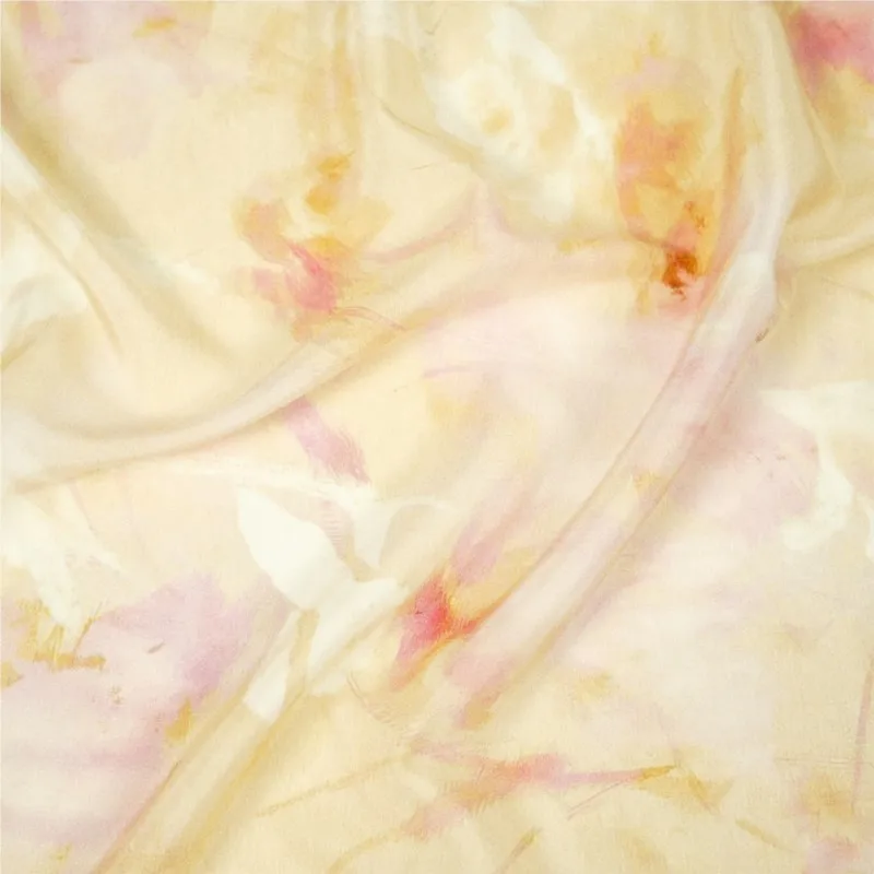 Mumi elastic double crepe silk hazy color fabric for cheongsam Hanfu shirt and long dress