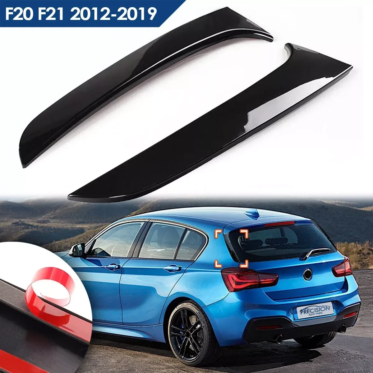 

For BMW 1 Series 12-19 F20 F21 Spoiler Rear Window Canard Wing Air Shunt Diffuser Canards Spoiler Replacement Car Exterior Part