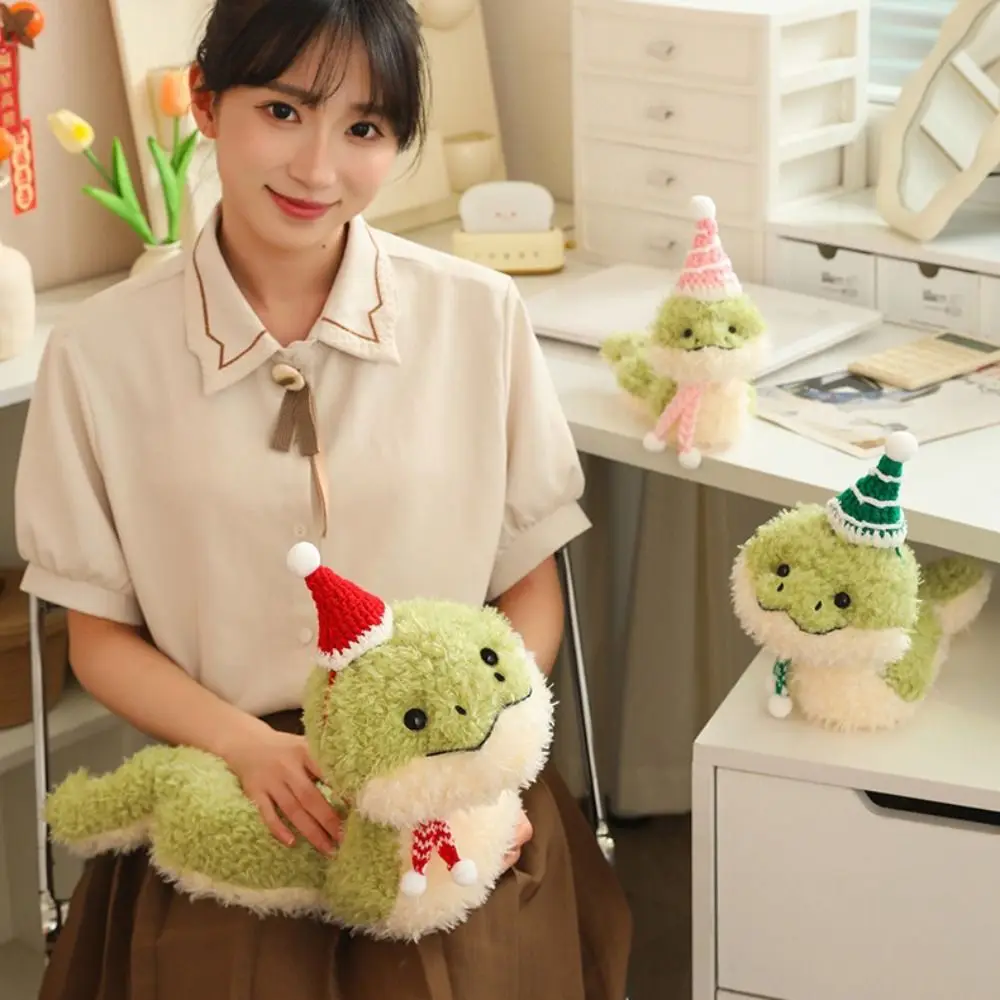 

With Scarf and Hat Cartoon Snake Plush Toy Green Snake Simulation Soft Snake Plush Doll 25/35/45cm Little Animal Plush Pillow