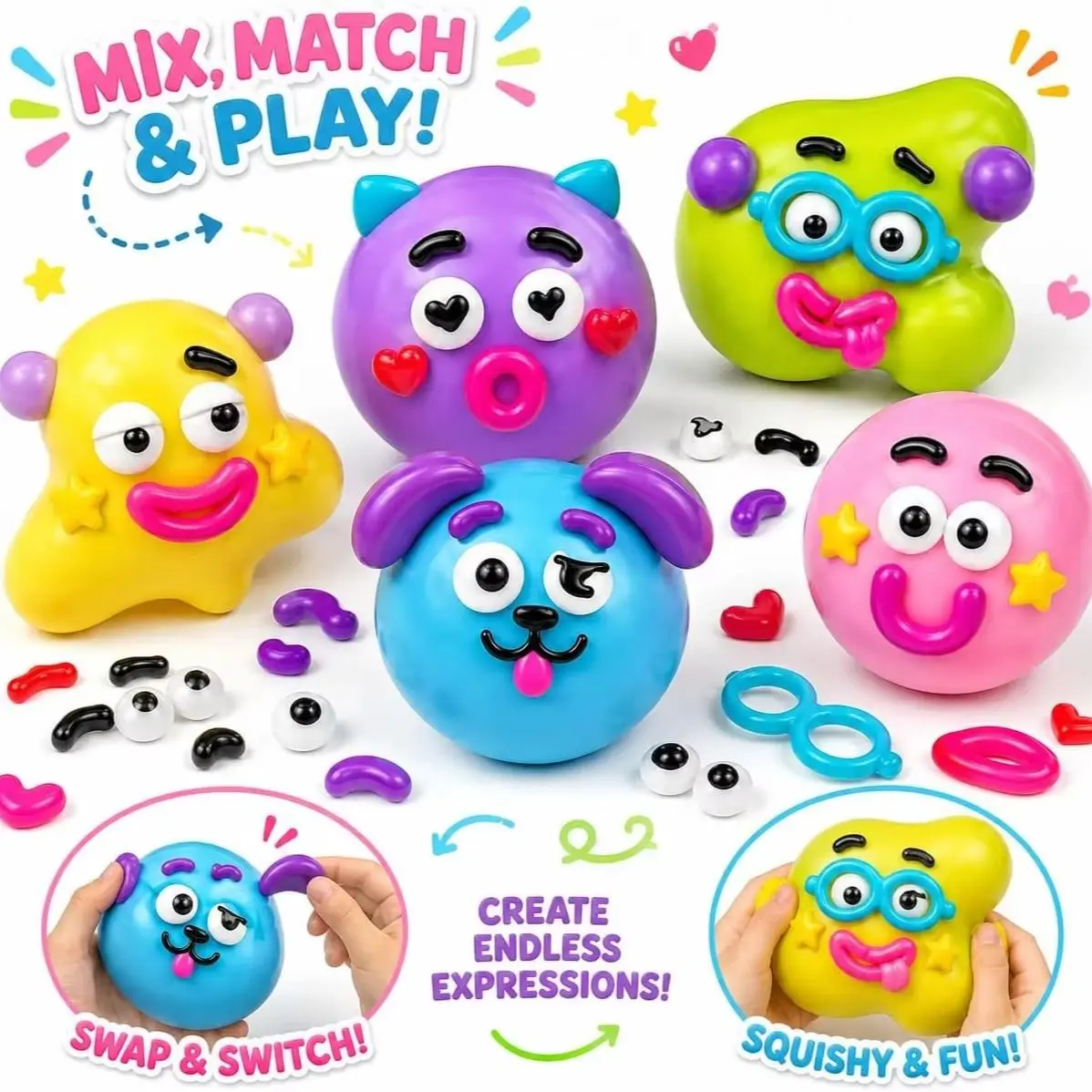 Hundegesicht-Squishy-Spielzeug, weich, formbar, niedlich, langsam aufsteigend, Quetschspielzeug, entspannendes sensorisches Fidget-Spielzeug für Erwachsene, Zuhause, Büro, Spiel, Geschenk ﻿ – Detail 7