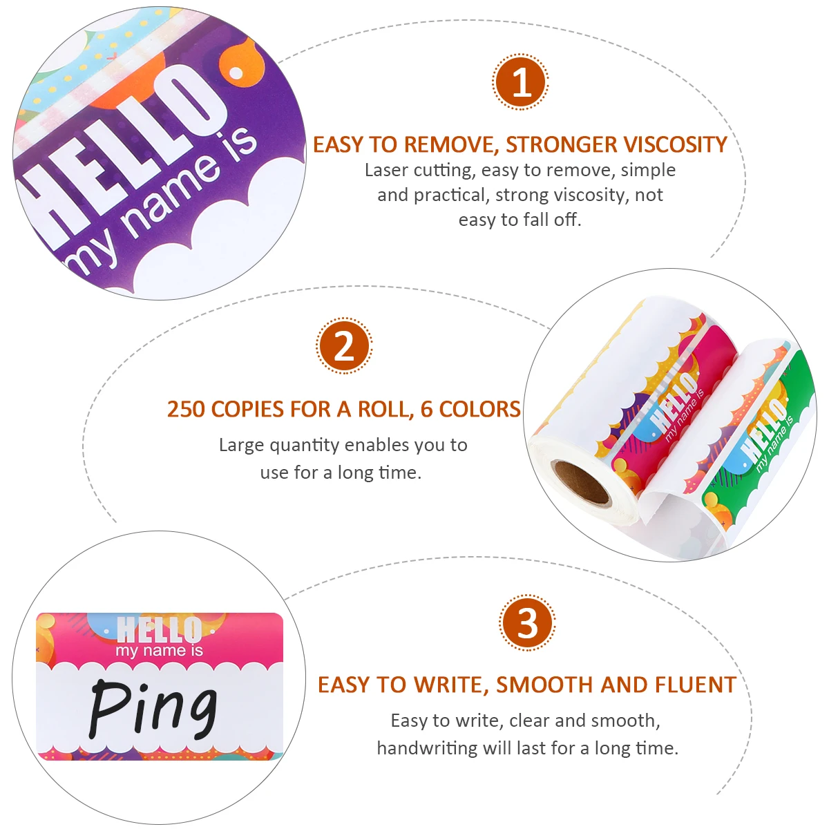 Name Paper Price Tags Sticker Stickers for Retail Label Note Labels Reusable Classify Mark