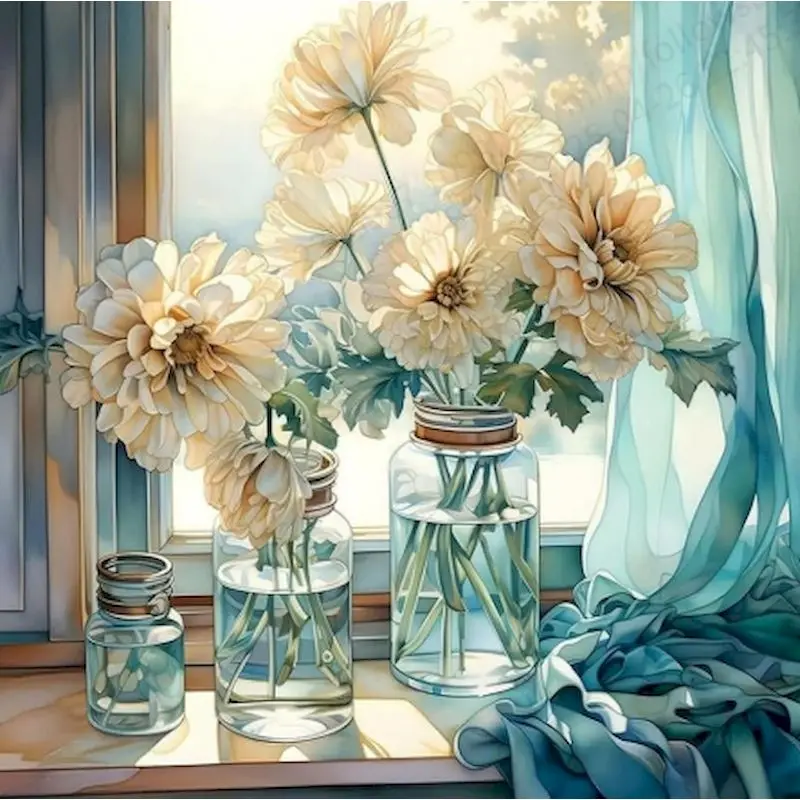 

Diy Paint By Numbers Flower Kit Oil Painting By Number On Canvas Coloring Picture Handmade Gift For Adult Unique Gift Home Decor