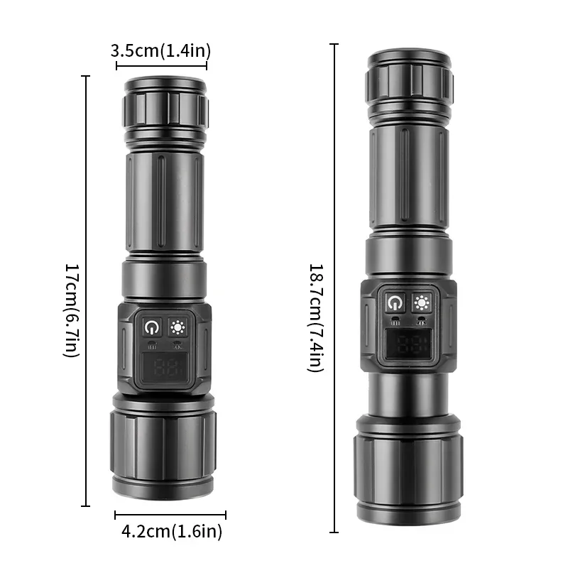 Ultra Powerful White laser long-range flashlight COB digital battery display magnetic strong light flashlight Tactical Lantern
