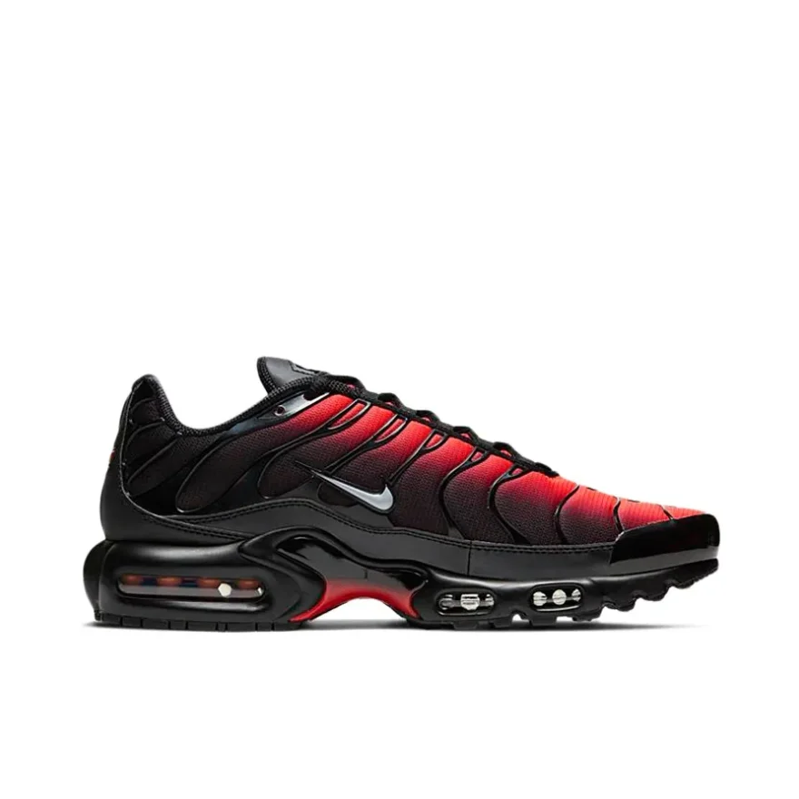 Nike Black and Red Colorway Air Max Plus TN Men's Comfortable Low Top Casual Running Shoes Non-slip Wearable Sneakers