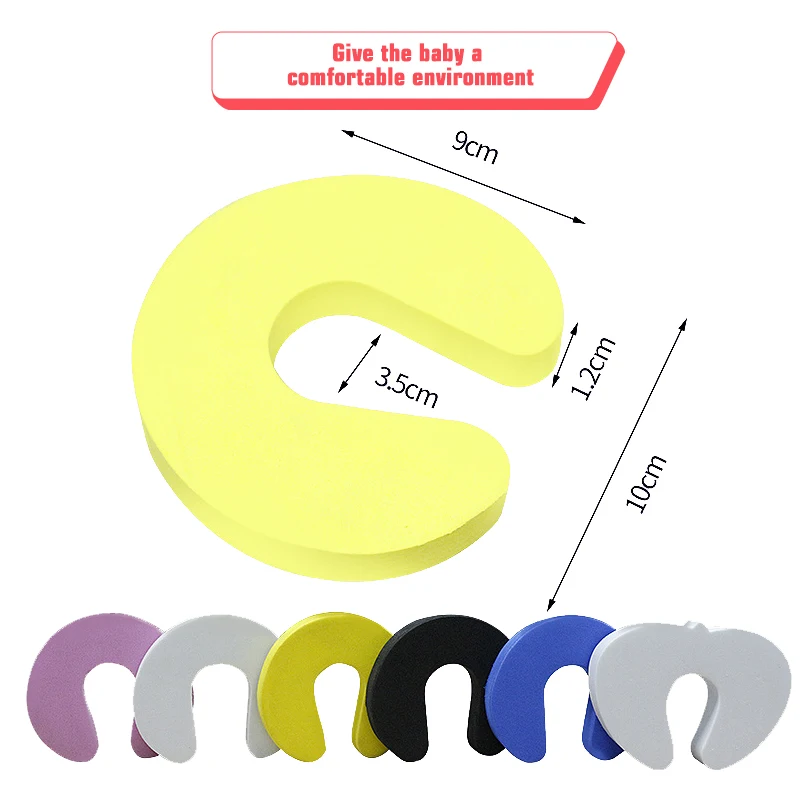 Cerraduras de gabinete de seguridad en forma de C, 5 piezas, EVA, Clip de puerta, cerraduras de seguridad para bebés, protección para niños, Tope de puerta de espuma seguro para los dedos