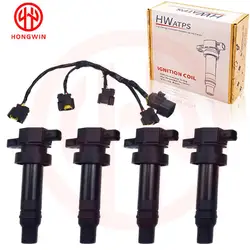 4Pcs Ignition Coil With Connector Wire Plug 27301-2B010 273012B010 For Hyundai Elantra GT Accent / Kia Rio Soul Forte Koup 1.6L