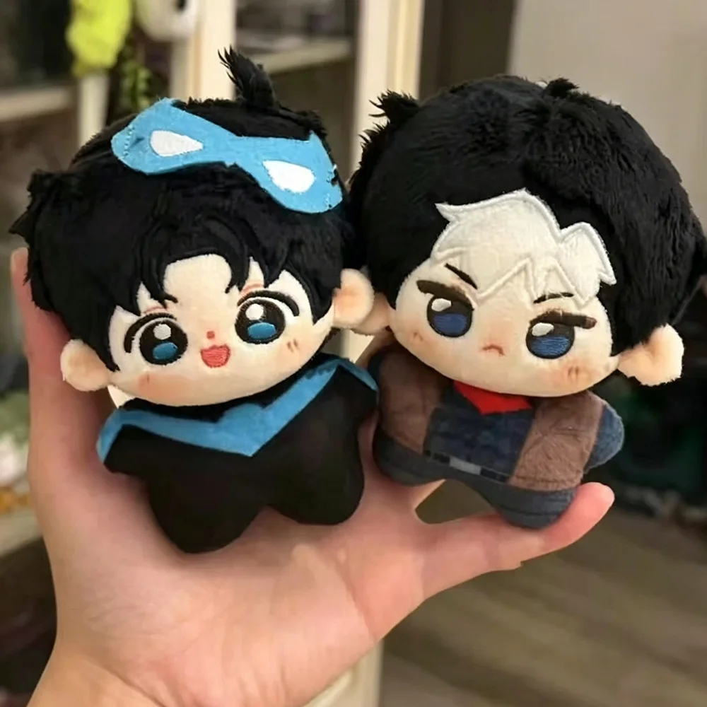 Anime Nightwing Red Hood Cosplay Keychain Q Version Plush Cotton Doll Backpack Pendant Keyring Collectible Accessories