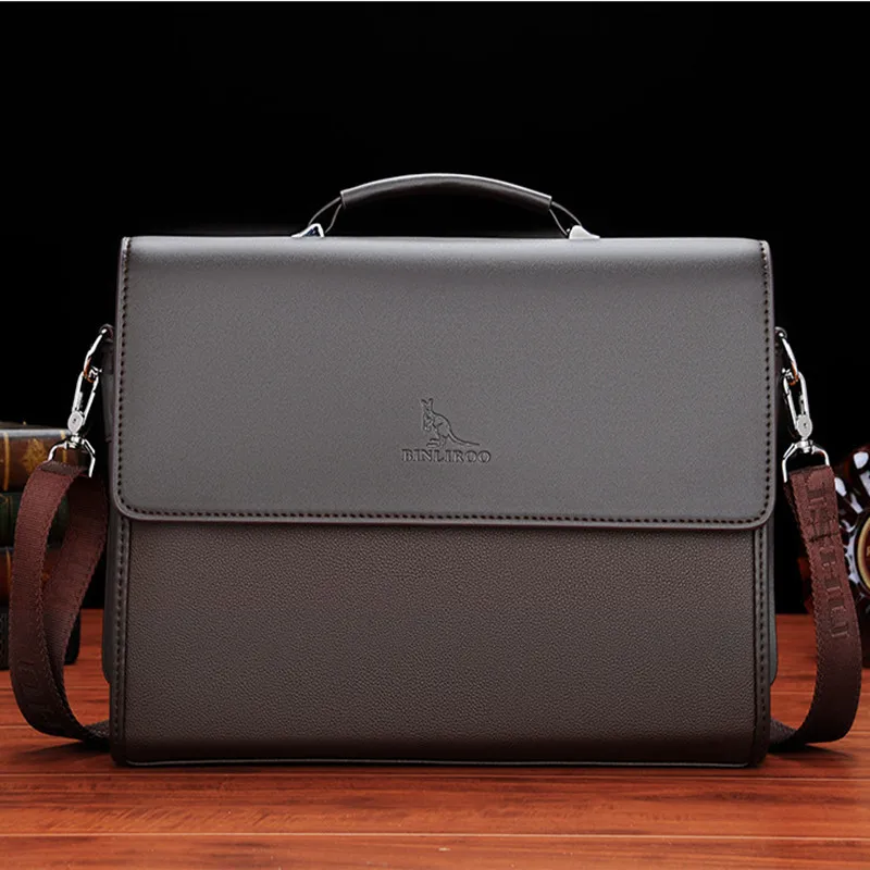 Business PU Leather Men's Briefcase Luxury Flip Man Handbag High Quality Laptop Bag Office Male Shoulder Crossbody Bag