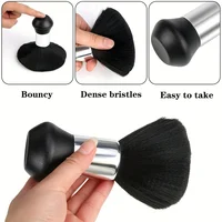 Hairdressing Soft Brush Black Hairdressing Sweeping Neck Hair Cleaning Duster Hair Cutting Ring Beard Brush Styling Comb Set 3
