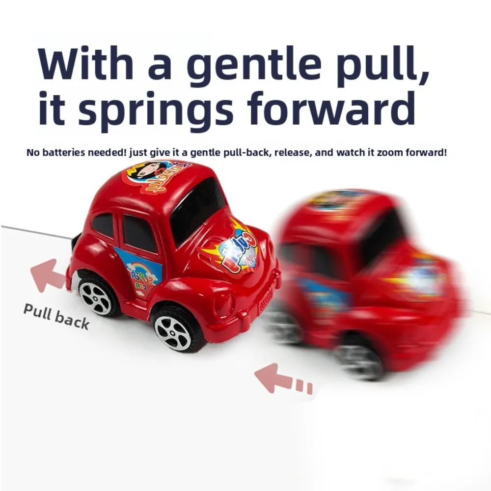 รถแข่งของเล่นแบบดึงหลังขนาดเล็กสำหรับเด็ก โมเดลรถพลาสติกขนาดเล็กสำหรับเล่นพกพาและของสะสม ของขวัญกิจกรรมสนุกๆ