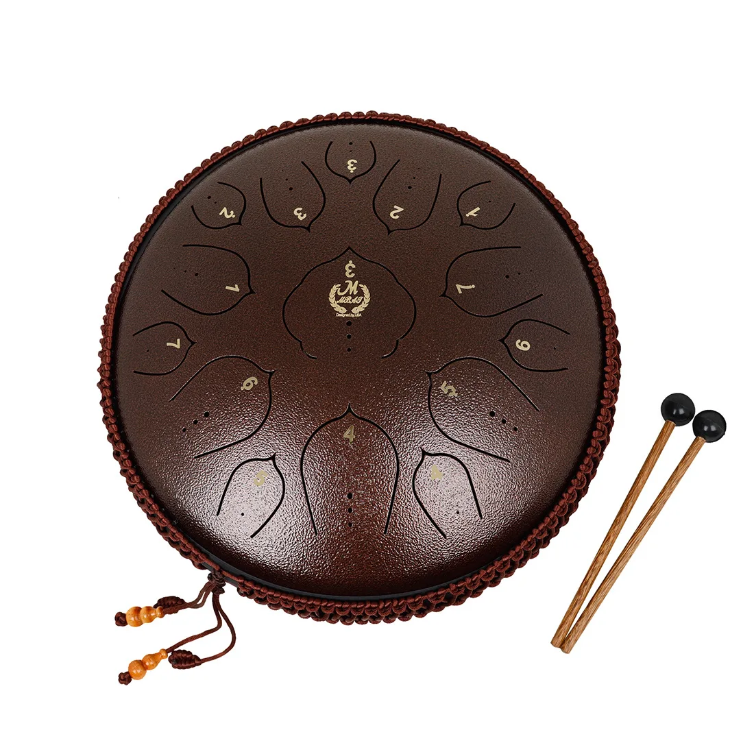 Hooqu 14 Inches 15-tone Key Of D Steel Tongue Drum Zen Practices Tools Spirit Sports Meditation Percussion Instrument With Fitti