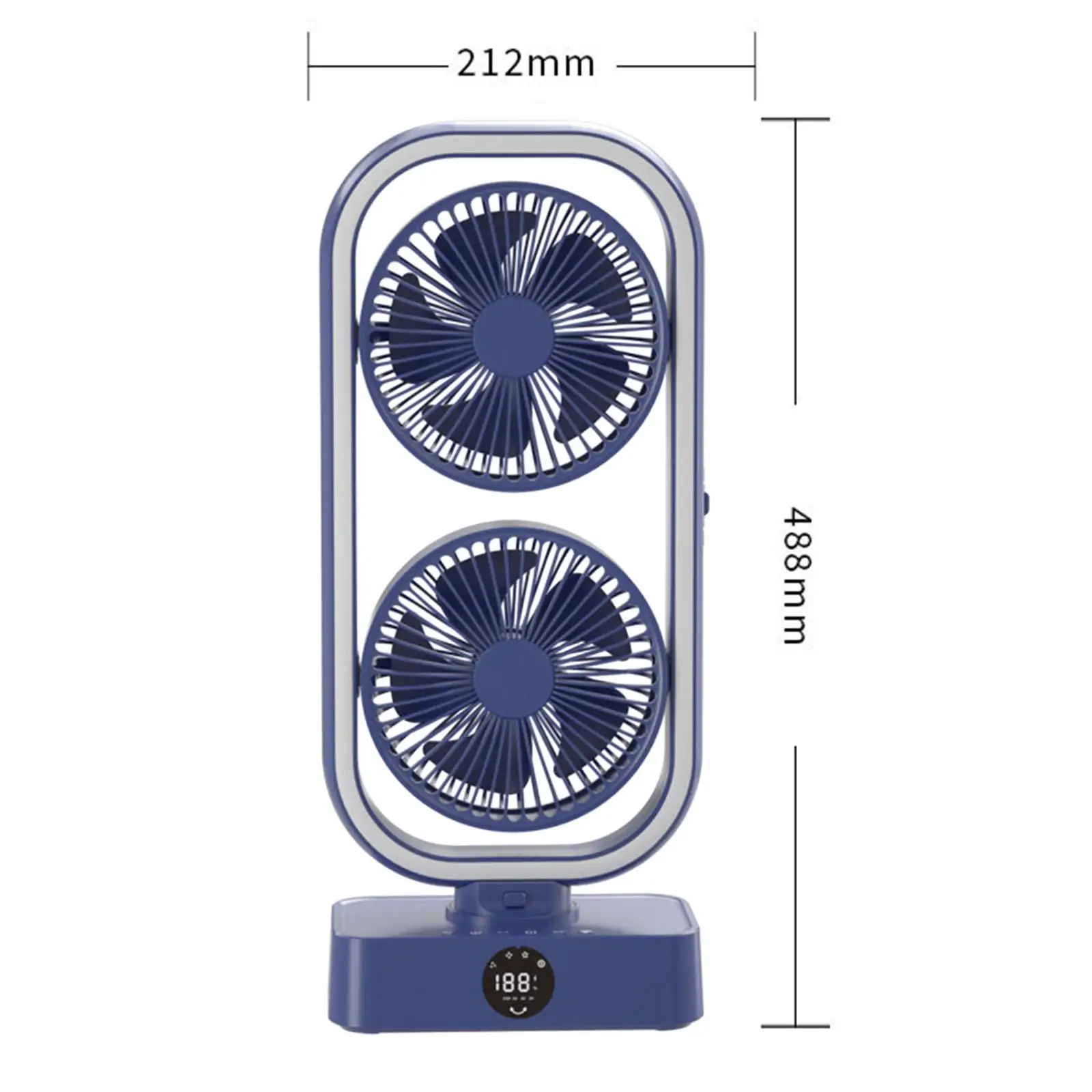 Настольный вентилятор с двойной головкой, легкий 4-скоростной настольный USB-вентилятор для дома и путешествий в общежитии
