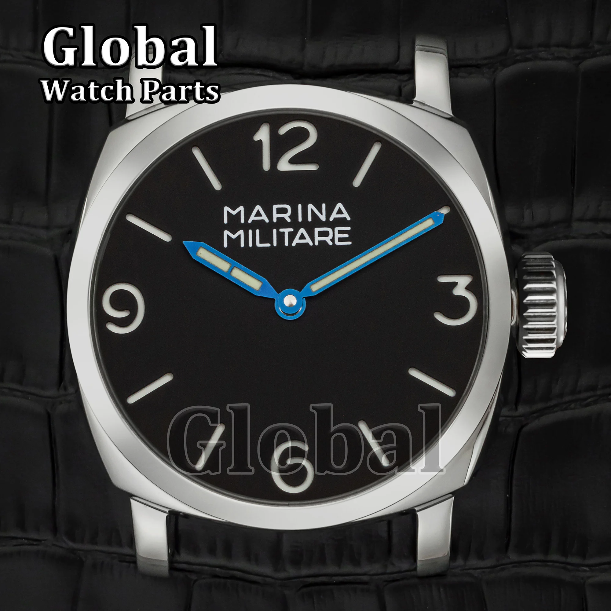 Dial Pointers Stainless Steel 47mm Case Retro Case for PAM 6154 39mmFit ETA 6497/6498 ST3600 Mechanical Movement Mod Parts