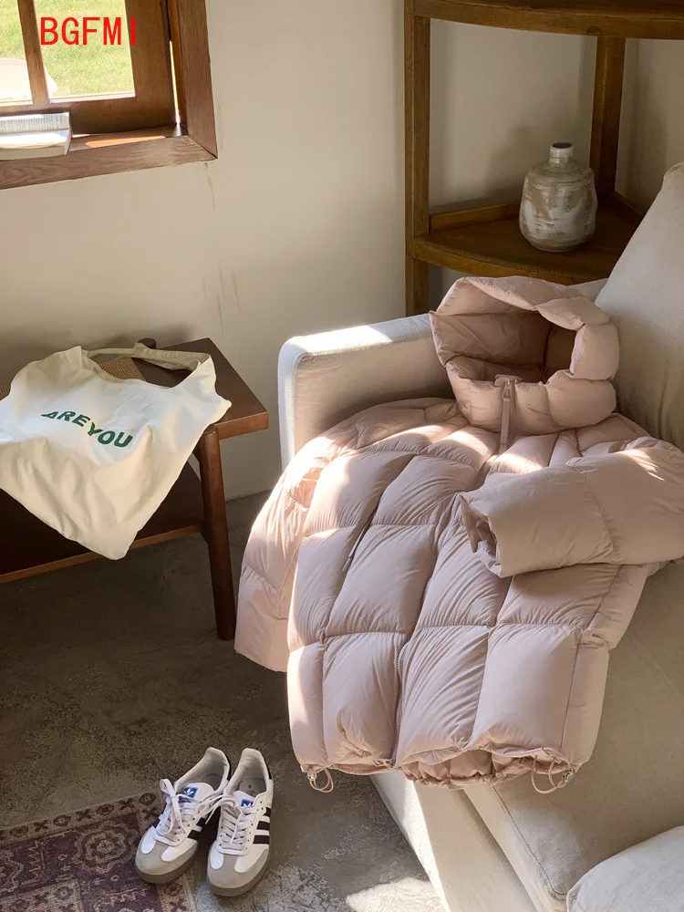 معطف شتوي جديد لعام 2025 للفتيات الكبيرات مبطن بالقطن سترات عصرية غير رسمية سميكة وردي وأزرق بلون سادة مع قلنسوة من القطن من 4 إلى 14 سنة #6