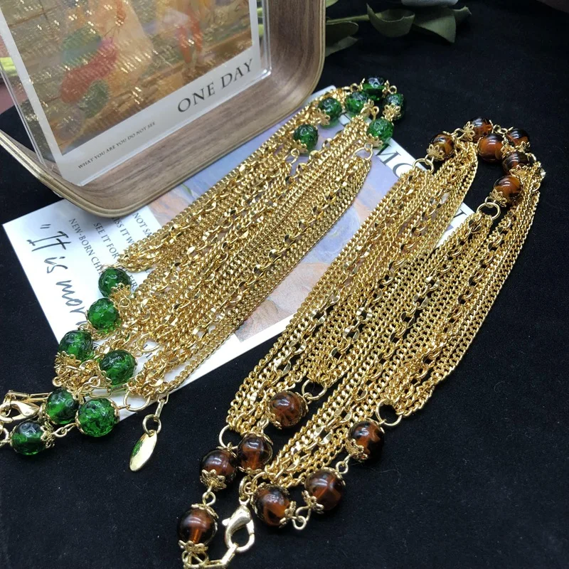 

Jewelry Set Necklace for Women Factory Vintage Bead Multi-layer Sweater Chain Necklace Marriage Anniversary Mother Wife Gifts