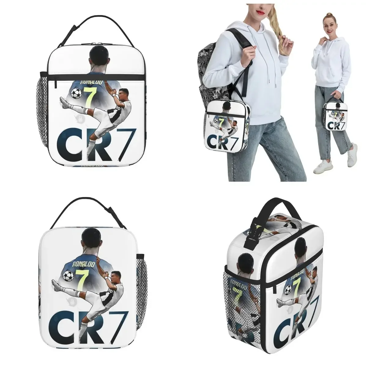 Gift For Everyone Cr7 Juve Insulated Lunch Bags For Outdoor Ronaldo Lover Storage Food Boxes Portable Cooler Thermal Lunch Box