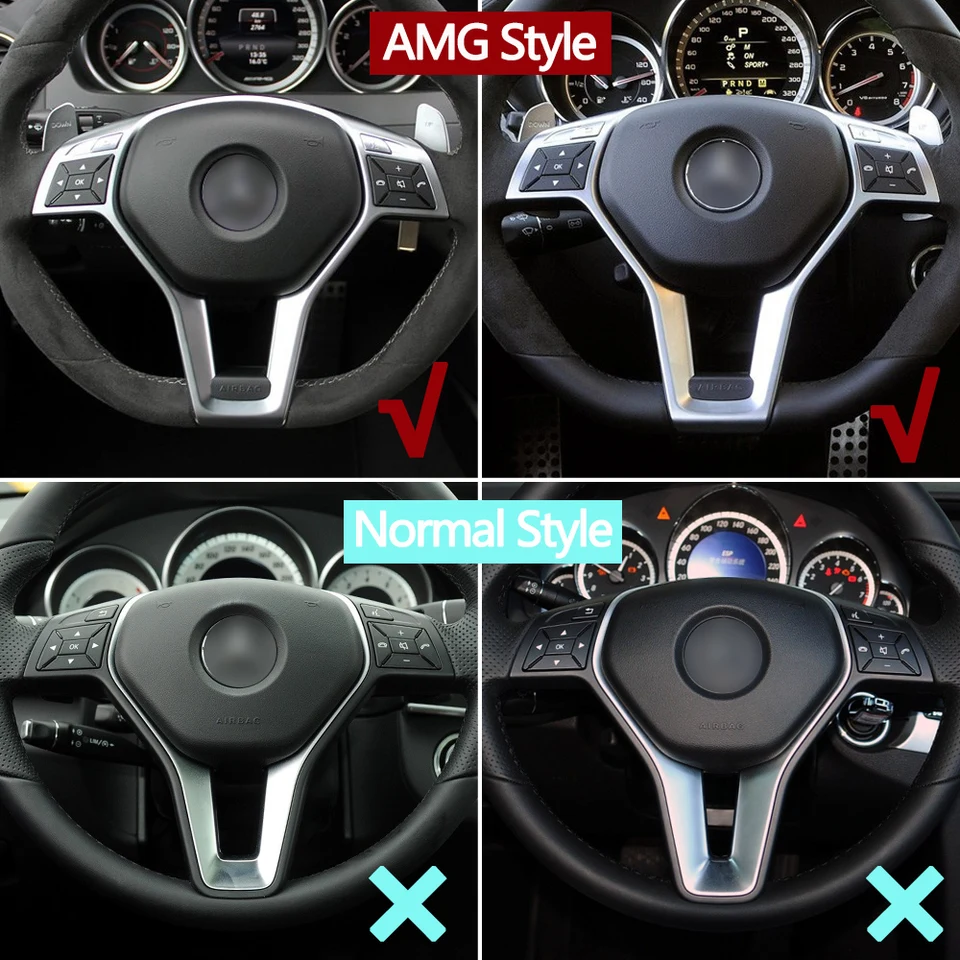 車のステアリングホイールクロームトリムカバーメルセデスベンツ AMG
