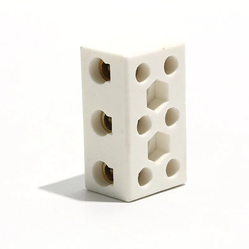 1PC 3-position 8-Hole 30A High Temperature High Frequency Ceramic Terminal Connector Seat Pure Copper High-Power