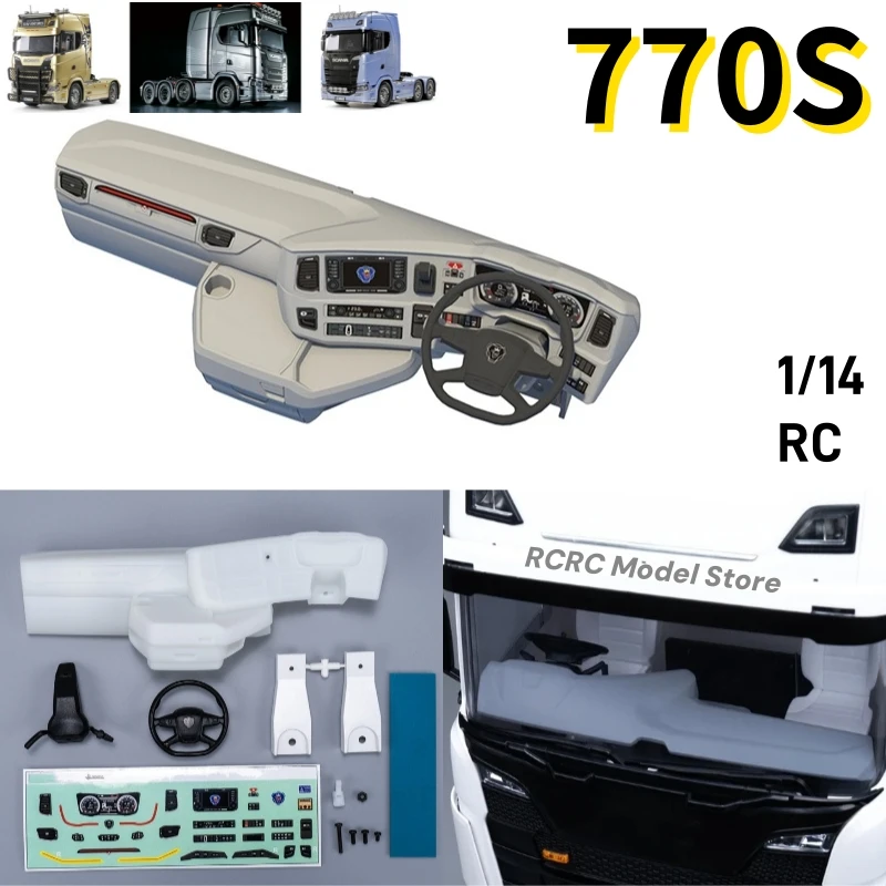 

770S RC 1/14 Truck Cab Control Console Правая приборная панель для Tamiya 1/14 RC Tractor Truck 770S 4x2 6x4 8x4 Запчасти Аксессуары
