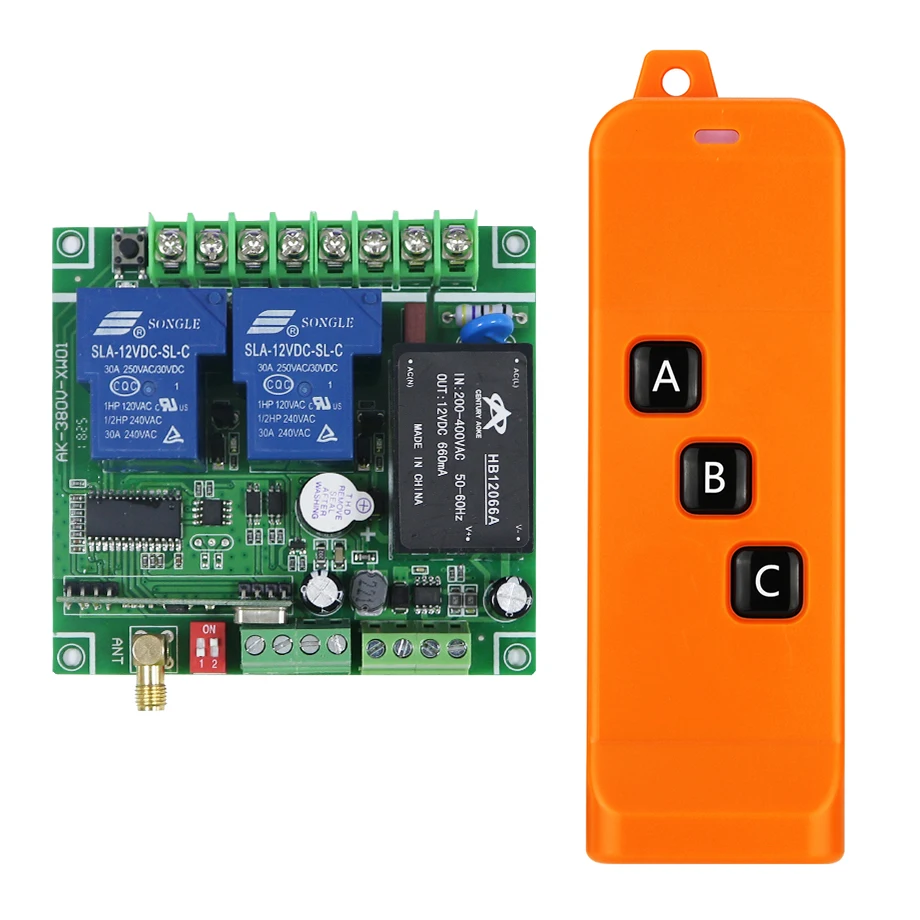 Limit Switch Remote Control 2CH DC12-48V Remote Controller Transmitter and Receiver For Forwarder and Reverse Control