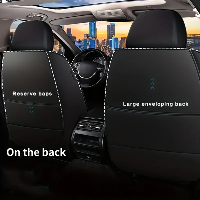 Universal Car Front Driver Seat Cover Premium PU Leather Auto Seat Cushion Full Wrap Protection Non-Slip 1pc